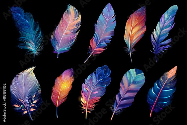 Fototapeta a collection of colorful vector illustrations