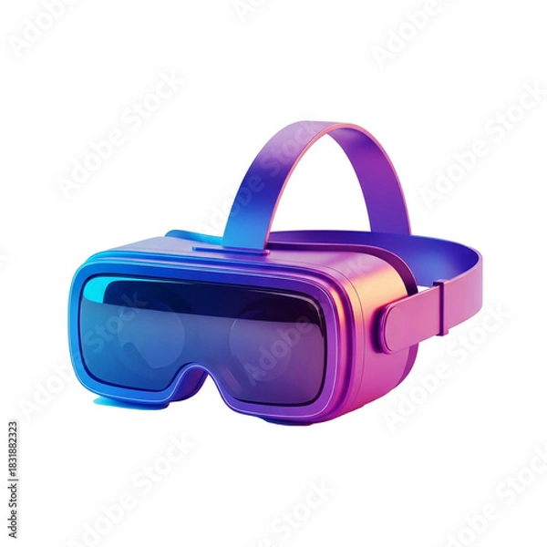 Fototapeta A vibrant and modern virtual reality headset, showcasing a sleek design with a gradient color scheme.