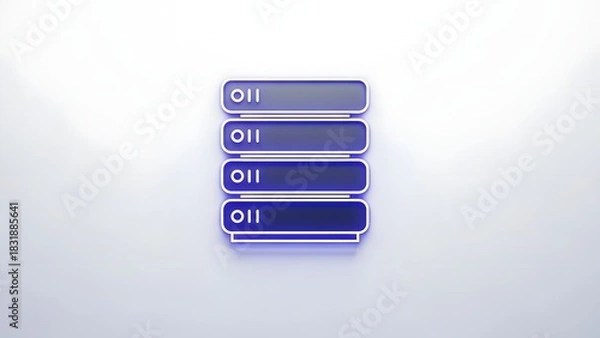 Fototapeta Stack of four dark blue rectangular buttons on a white background