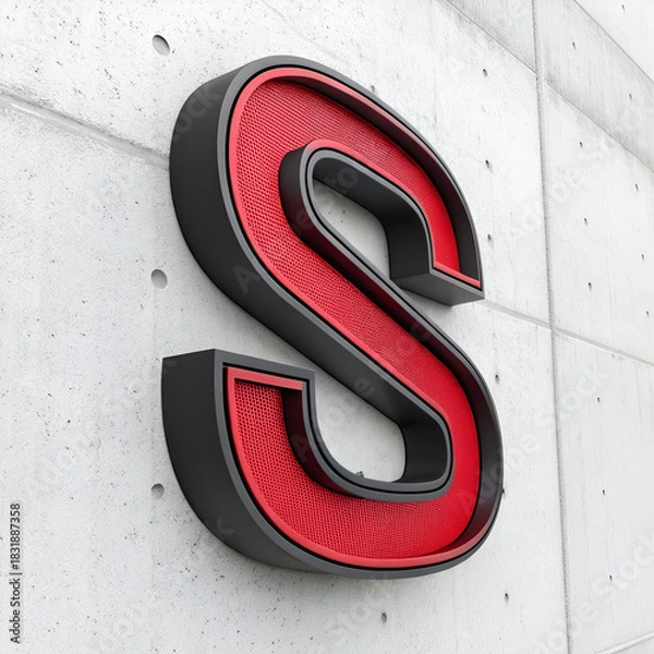 Fototapeta a black and red letter s that has a red and black