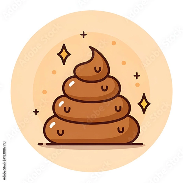Fototapeta bunch of brown poop icon in trendy line style vector