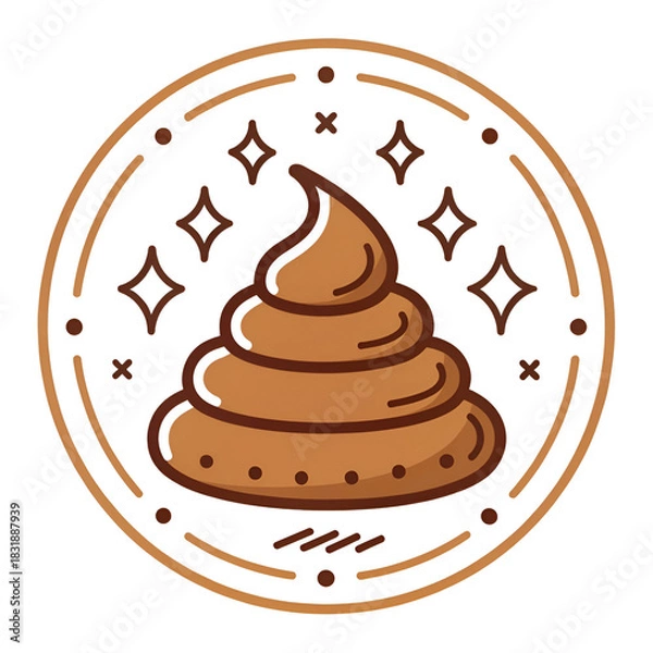 Fototapeta bunch of brown poop icon in trendy line style vector