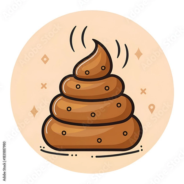 Fototapeta bunch of brown poop icon in trendy line style vector