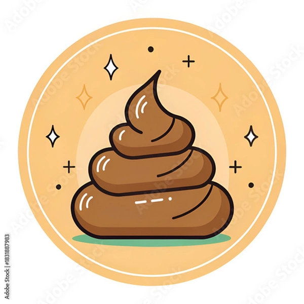 Fototapeta bunch of brown poop icon in trendy line style vector
