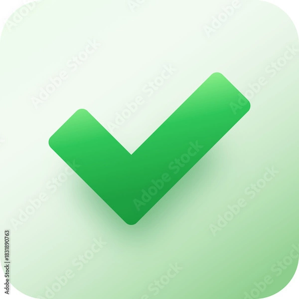 Obraz Square Validation and Green approval checkmark symbol