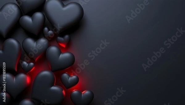 Fototapeta Large Red Paper Folded Heart with Happy Valentine's Day Text on Blue Background