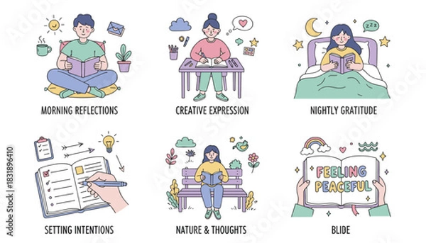 Obraz Daily journaling and reflection habits for selfcare mindfulness and personal development