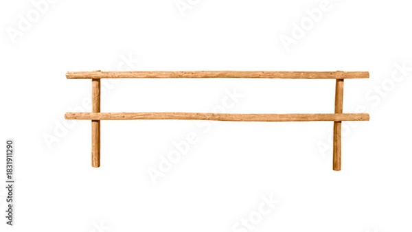 Obraz Wooden rustic fence isolated on transparent background