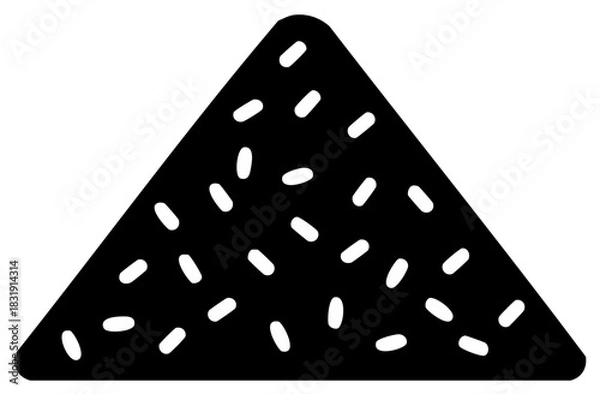 Fototapeta Geometric Black Triangle with White Oval Shapes Inside, Simple Design