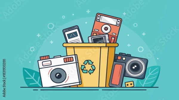 Obraz Outdated Devices Icon Represents Discarded Technology