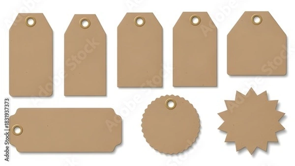 Obraz Set of price tag icon. Price tag collection. Blank cardboard price tags