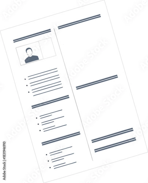 Fototapeta Minimalist Resume CV Template Vector
