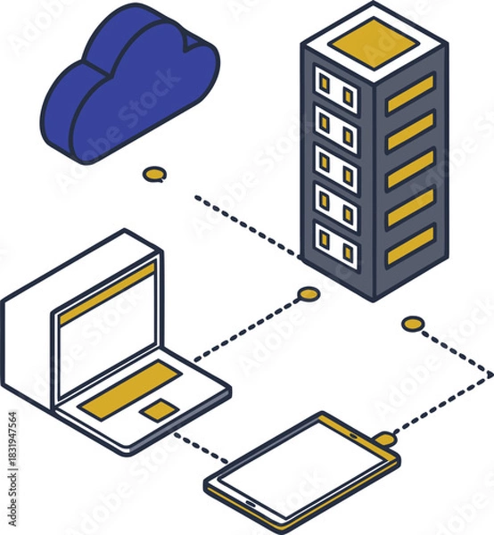 Fototapeta Cloud Computing Network Vector Illustration