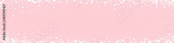 Obraz White hearts scattered on pink background.