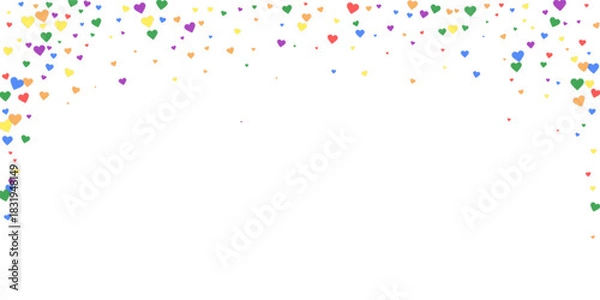 Obraz Rainbow colored scattered hearts. LGBT valentine