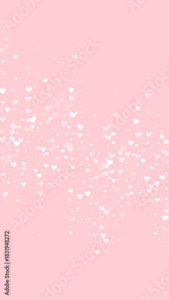 Obraz White hearts scattered on pink background.