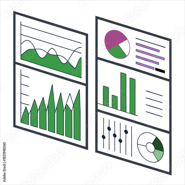 Fototapeta Data Analytics Dashboard Infographic Vector