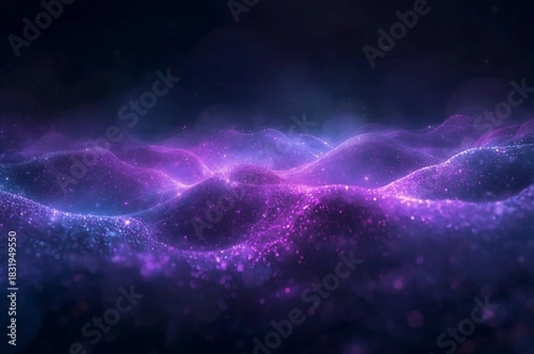 Obraz Vibrant cosmic nebula with electric purple and blue hues illuminating the deep space expanse
