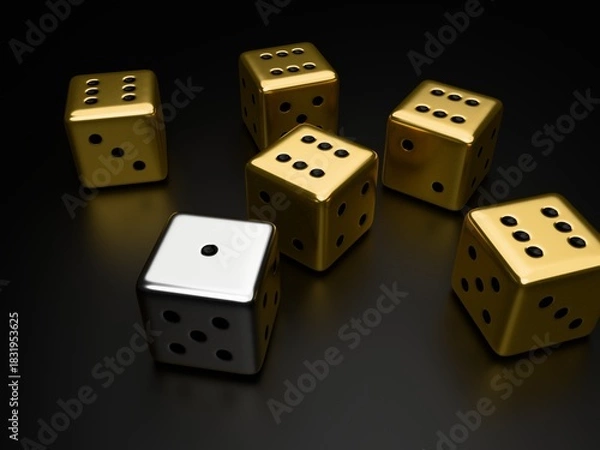 Fototapeta dice on black background