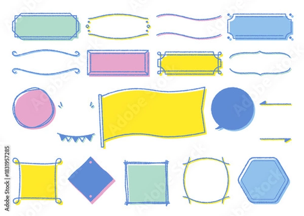 Obraz 手描きのポップな見出しデザインイラスト