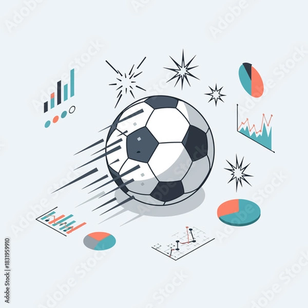 Fototapeta Soccer analytics and performance data visualization.