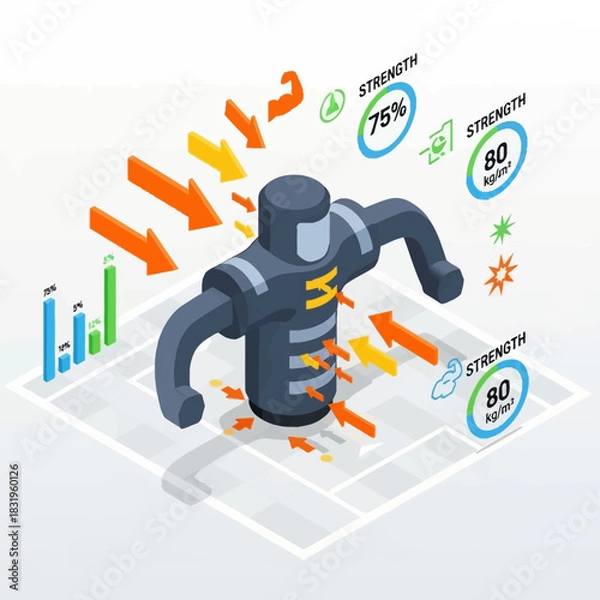 Fototapeta Isometric Strength Analysis of a Robotic Torso.