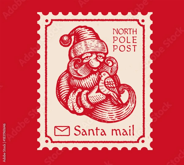 Obraz Santa Claus with bird