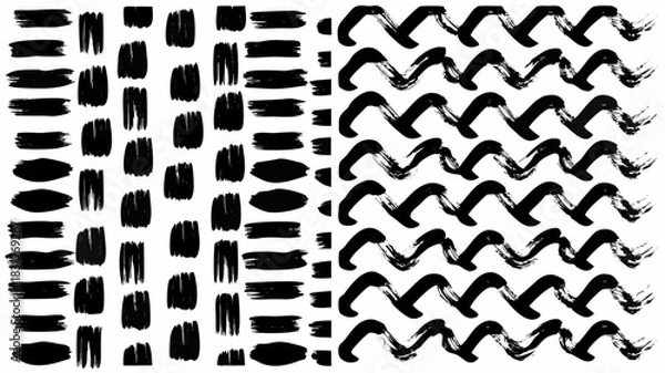 Fototapeta Dynamic abstract art pattern with bold brush strokes, perfect for modern design projects and creative backgrounds, originally a scalable vector graphic