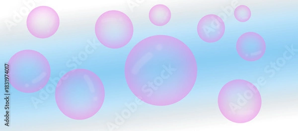 Obraz Pink glossy water bubbles floating isolated on a transparent background 