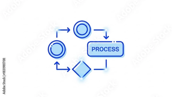 Obraz Flowchart diagram process workflow management business strategy analysis optimization presentation planning concept