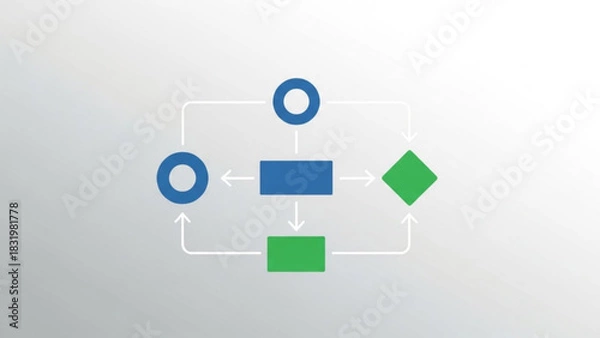 Obraz Flowchart diagram process workflow steps business strategy planning information presentation visual guide