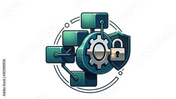 Obraz Security network configuration system protection and automation technology management concept design