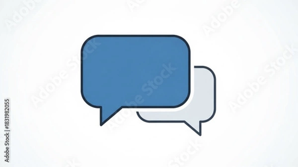 Obraz Blue and gray speech bubbles vector for communication and conversation design element illustration concept