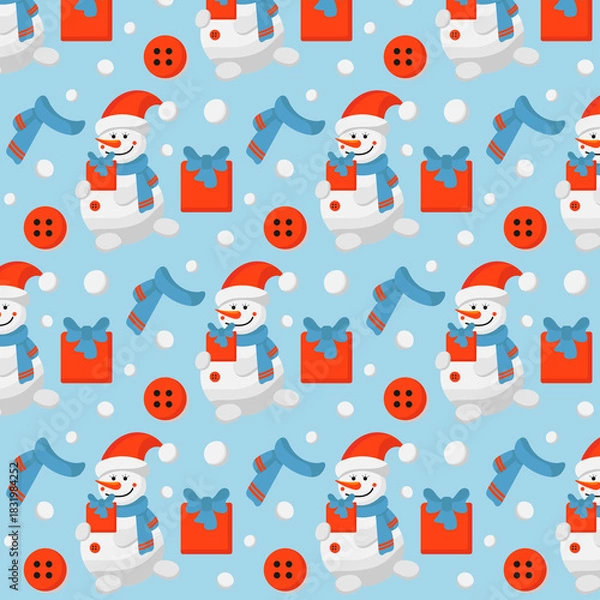 Fototapeta pattern with a snowman image