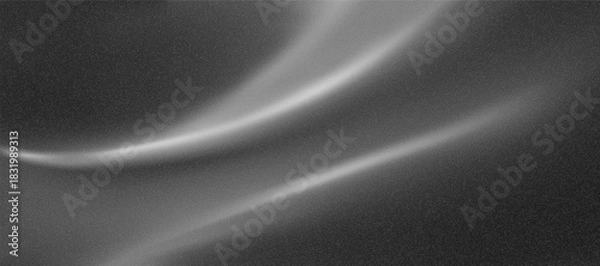 Fototapeta White and black grain background with wavy noise gradient gradation. Chrome metal liquid backdrop with rough noise texture, grunge dot fabric. Glitter ombre poster. Trendy grainy abstract vector bg