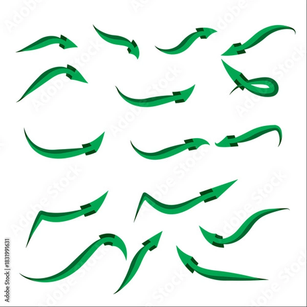 Obraz set of green arrows 