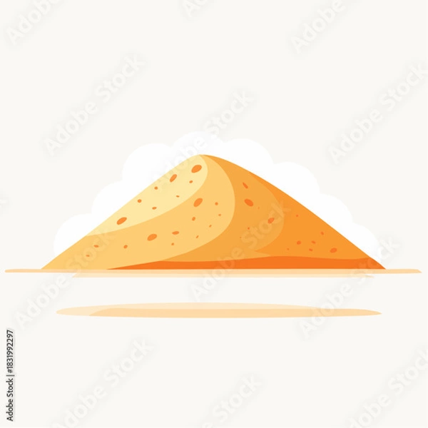 Obraz Stylized Golden Sand Dune Under Bright Daylight With Soft Cloud Silhouettes In The Background