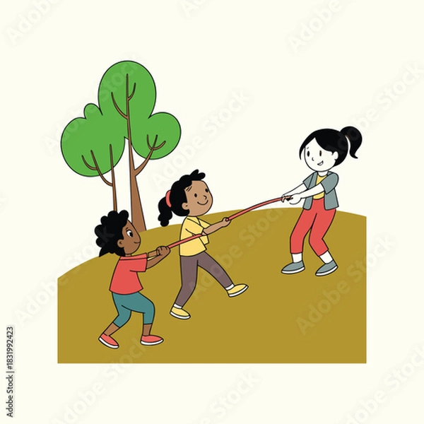 Obraz children playing on a beach