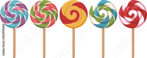 Fototapeta Fun Candy Lollipop Vector Pack for Kids Designs
