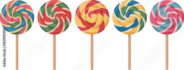 Obraz Fun Candy Lollipop Vector Pack for Kids Designs