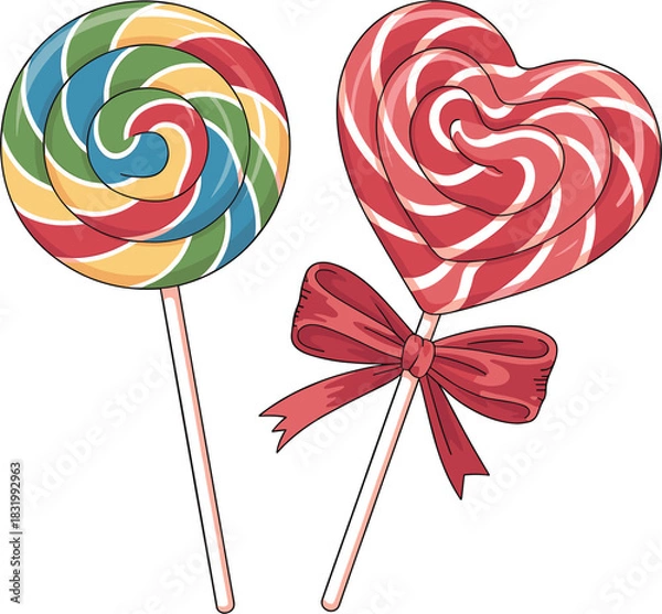 Fototapeta Fun Candy Lollipop Vector Pack for Kids Designs