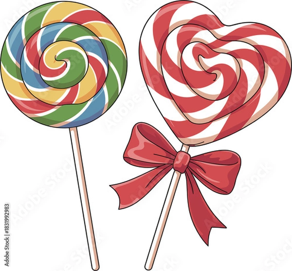 Fototapeta Fun Candy Lollipop Vector Pack for Kids Designs