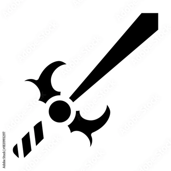 Obraz Sword Block Vector Glyph Icon Design