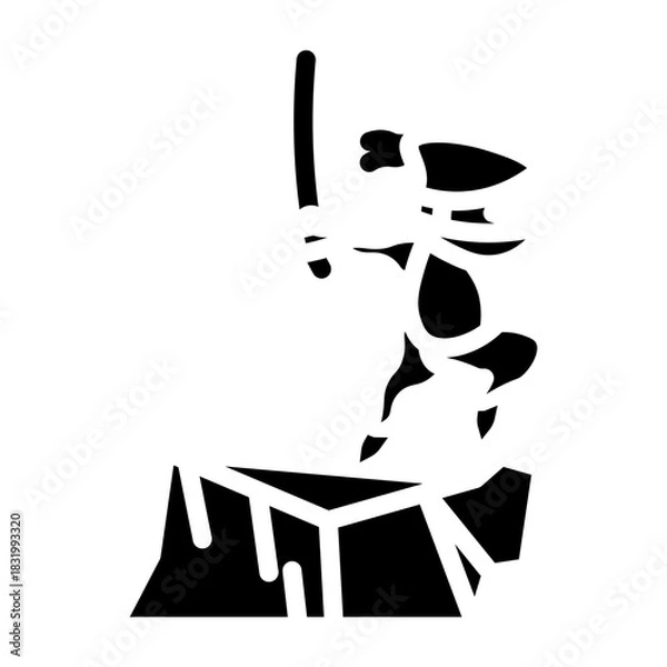 Obraz Mountain Ninja Vector Glyph Icon Design