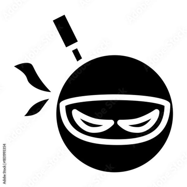 Obraz Ninja Symbol Vector Glyph Icon Design