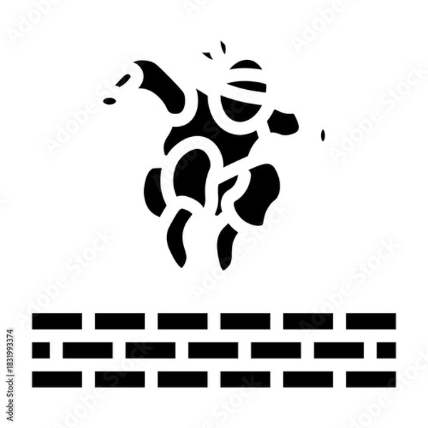Obraz Ninja Wall Jump Vector Glyph Icon Design