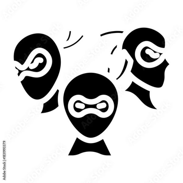 Obraz Ninja Group Vector Glyph Icon Design