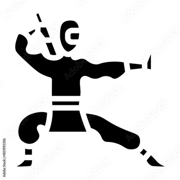 Obraz Apptentice Ninja Vector Glyph Icon Design