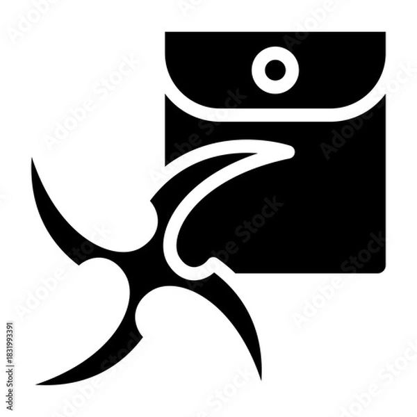Obraz Shuriken Bag Vector Glyph Icon Design