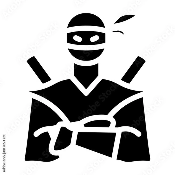 Obraz Master Ninja Vector Glyph Icon Design